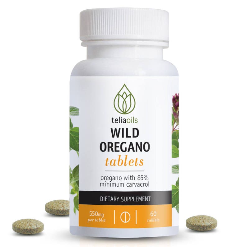 Organic Wild Oregano 85 Carvacrol 60 Tablets 550mg. Immune Etsy UK