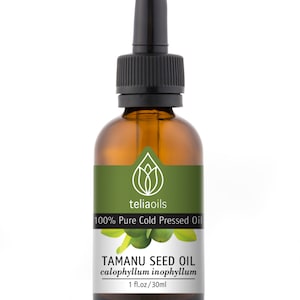 TAMANU OIL (Foraha), Anti Aging 100% Pure -For All Types of Skin, Face, Body, Elbo, Scalp - 1. fl. oz / 30 ml, Cold pressed