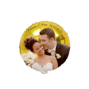 Custom Wedding Balloons With Photo And Text, Personalized 18 Inch Photo Foil Balloons For Bride And Groom, Kids, Families And Parents