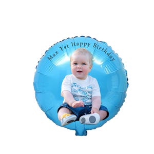 Custom Baby Birthday Balloons With Photo And Text, Personalized 18 Inch Photo Foil Balloons For Kids, Families And Friends
