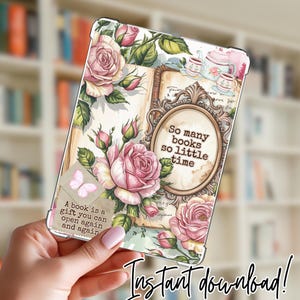 Vintage Pink Kindle Insert: Printable Digital Download for Clear Case, Paperwhite & Basic Decor