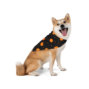 Halloween Pet Bandana, Jack-O-Lantern Fun Halloween Pattern, Pet Costume Accessories, Dog Halloween Party Outfit, Cat Trick or Treat Gear,
