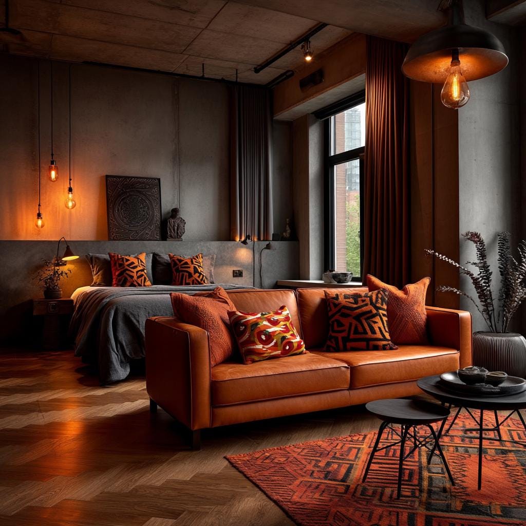 Design Layout Guide Afro-industrial Apartment Interior (shopping List ...