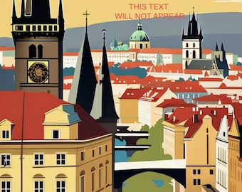 Prague Vintage Travel Poster