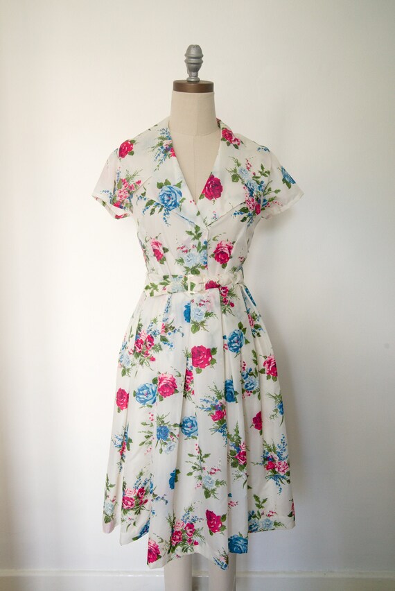 Mid-century Floral Dress