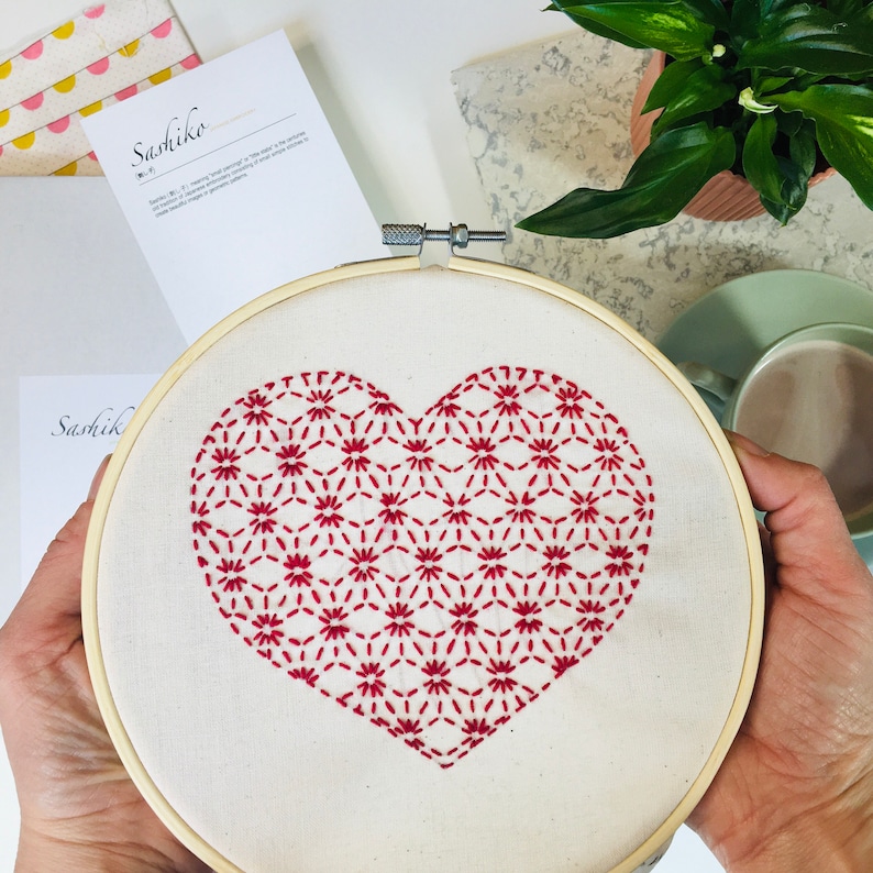 Sashiko Japanese Embroidery Kit Craft Kits Japandi Sashiko Etsy