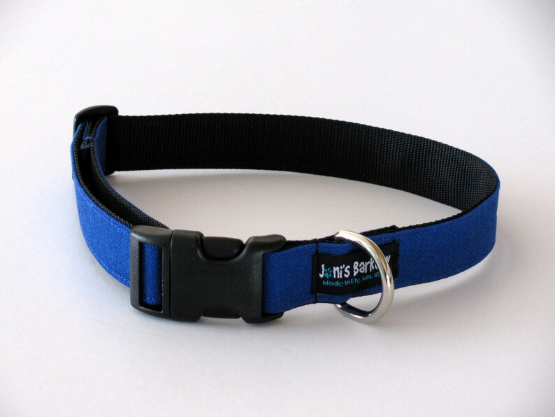 Personalized Dog Collar BLUE Twill Adjustable Dog Collar Etsy
