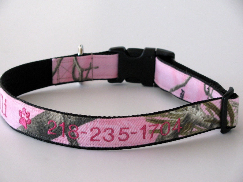 Personalized Camo Dog Collar Realtree Pink Camouflage Etsy