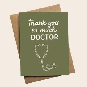 Doctor Thank You Card || gift greeting cards thanks hospital medical funny cute Doctor