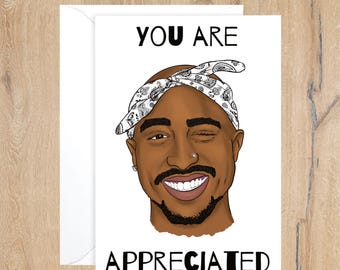 Appreciation Card/ hip hop greeting/ friendship greeting card (Blank Inside)