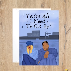 Method Man Mary J Blige Card/ greeting card (Blank Inside)