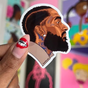 Nipsey vinyl sticker/ hip hop die-cut sticker/ waterproof stickers/