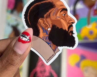 Nipsey vinyl sticker/ hip hop die-cut sticker/ waterproof stickers/