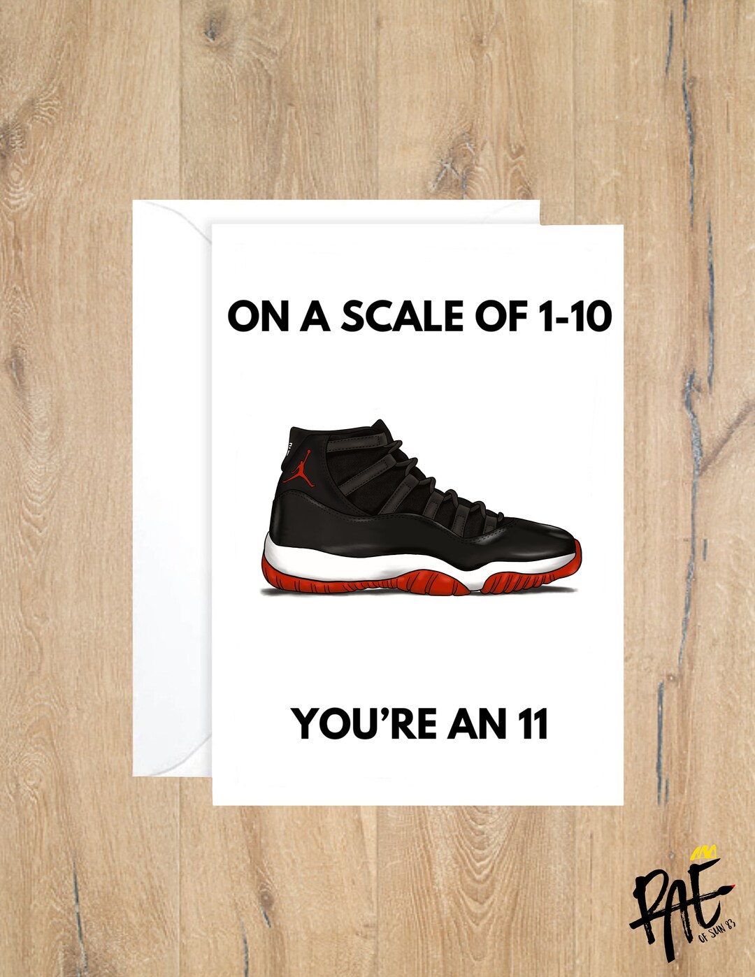 jordan shoe number card