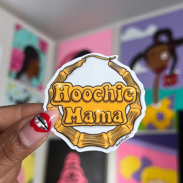 Hoochie mama vinyl sticker/90’s hip hop die-cut sticker/ waterproof stickers/