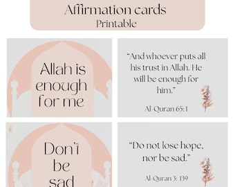 Islamic Quranic Affirmation Cards: Muslim Mental Health (PDF)