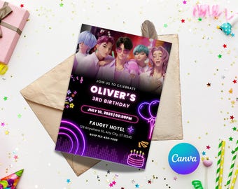 Stray Kids Birthday Invitation | Kpop Party Invite | Printable