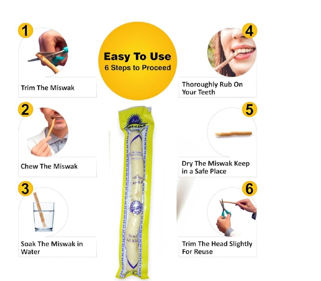 Datun Paper Toothbrush Natural Miswak & Neem Datun Combo Pack | Herbal Teeth Cleaning Sticks ...