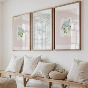 Hydrangea Wall Art Print: Preppy Coastal Dorm Decor (Digital Download
