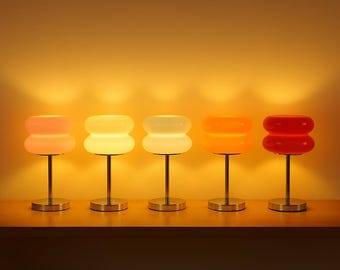 Dimmable Macaron Table Lamp – Tricolor LED Bedside Light