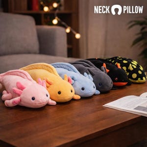 Axolotl Plush Pillow – Soft Stuffed Salamander Cushion
