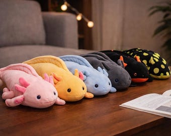Axolotl Plush Pillow – Soft Stuffed Salamander Cushion