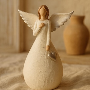Figurine Ange de Bénédiction – Sculpture en Résine 18 cm | Décoration de Noël, Mariage, Baptême, Souvenir Commémoratif