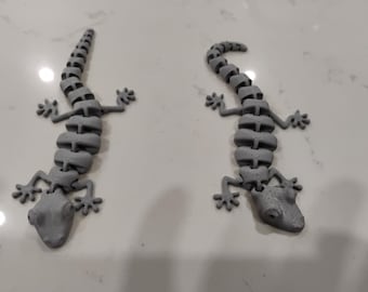 Lagarto articulado impreso en 3D – Juguete antiestrés totalmente articulado - Paquete de 2