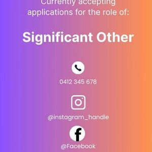 Currently Accepting Applications Card | Funny Dating Business Card