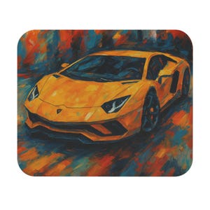 Tappetino per mouse con motivo auto sportiva, accessorio da scrivania colorato, regalo per gli amanti delle auto, tappetino per mouse da gamer, arredamento moderno per ufficio
