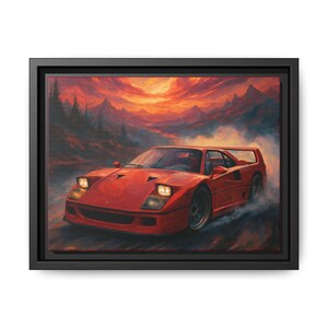 Framed Red Sports Car Canvas Print: Automotive Wall Art