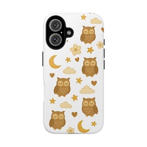Owl Pattern Phone Case, Cute Animal Phone Cover for Kids, Gift for Nature Lovers, Unique Cell Phone Accessory, Birthday Present Idea