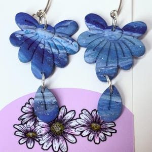 Shades of Blue Earrings Dangly Blues Earrings Handmade Blue Dangles Drop Earrings Playful Dangly Earrings Gift for Her Gift for Mom Bridal