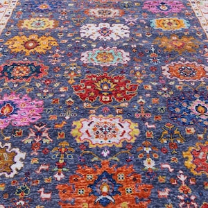 8x10/9x12 oushak rug Turkish knot rug HAND KNOTTED Vintage Rug Antique Oushak Wool Area Rug for Living Room and dining room