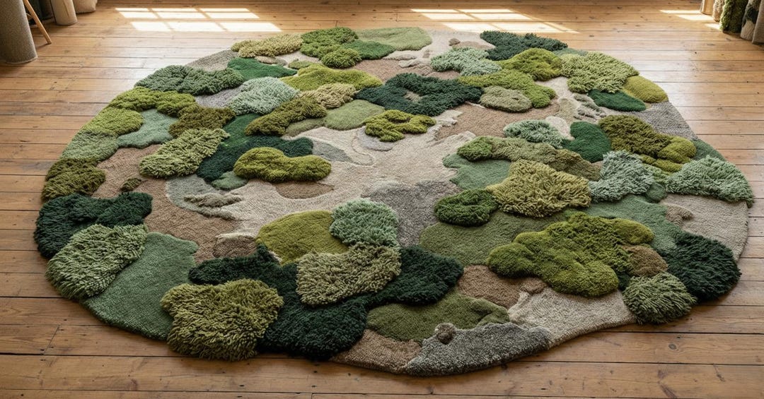 Hand Tufted Wool Moss Rug, 3D Forest Landscape Carpet - Etsy