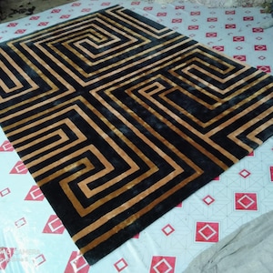 Hand Tufted Rug Modern Colorful Rug Wool Area Rugs For Livingroom Bedroom Kitchen Entryway Office 5X8 6X9 8X10 9X12 10X14 Custom Rug
