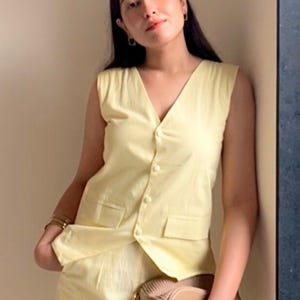 Wrinkled Cotton Yellow Top – Handmade Summer Whirl Blouse
