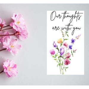 Printable Sympathy Card: Our Thoughts Are With You (Printable Envelope)