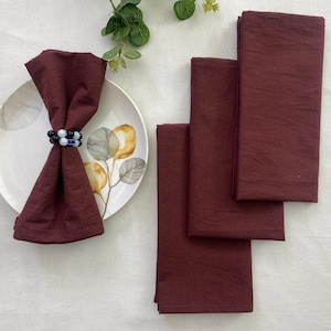Plum Cotton Napkins, Set of 100: Soft Stonewashed Cloth