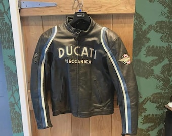 Ducati Meccanica 11 Cowhide Leather Motorcycle Jacket | Men's Racing Biker Gear