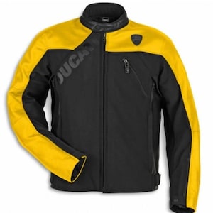 Ducati C1 Läder-Softshell Motorcykeljacka | CE Pansarutrustning för motorcyklister