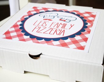 Instant Download - Editable - Pizza Box Label