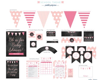 School Theme Babay Shower - Printable Decor
