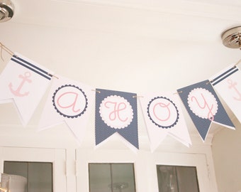 Editable SAILOR PARTY BANNER - Instant Download