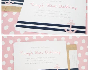Editable SAILOR PARTY INVITATION & Address Wrap - Instant Download