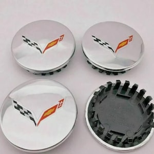 Juego de 4 tapacubos cromados de 68 mm para ruedas de Corvette