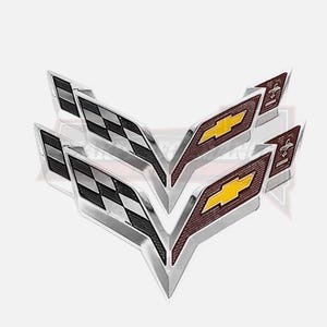 Set Of 2 Chrome Cadillac Hood & Trunk Badge Emblems For XT6 XT5 ATS XTS