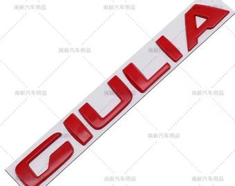 Adesivo 3D in metallo per bagagliaio posteriore dell'auto, con logo, etichetta, emblema, decalcomanie, per Alfa Romeo GIULIA, rosso
