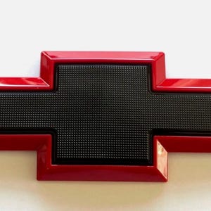 Black with Red edge 19cm Rear Bowtie Emblem For 2015 2020 Chevrolet Tahoe Suburban Part number 22814066