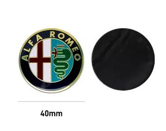 Adesivo distintivo per volante da 40 mm Emblema in alluminio Decora decalcomania per Alfa Romeo Giulia Stelvio MiTo Giulietta Tonale ALFA 40 mm oro